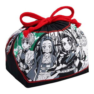 弁当袋 鬼滅の刃 巾着袋 子供 ランチバッグ ( ランチ巾着 お弁当袋 給食袋 子供用 キャラクター 巾着 袋 幼稚園 保育園 お弁当グッズ ランチグッズ キッズ 給食 鬼滅 きめつのやいば 日本製