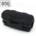 弁当箱 2段 950ml ロックフォー 食洗機対応 レンジ対応 抗菌 （ お弁当箱 ランチボックス レンジOK 食洗機OK 大容量 男子 弁当 お弁当 二段 お箸付き 仕切り付き 男性 大人 日本製 ブラック ）