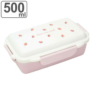 お弁当箱 1段 Peace and Smile 500ml ( 弁当箱 ランチボックス 食洗機対応 レンジ対応 一段 ドーム蓋 女子 日本製 イチゴ 食洗機OK レンジOK お弁当 弁当 4点ロック 仕切り付き 女性 いちご )