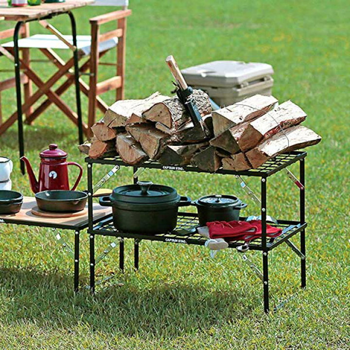 楽天市場】ラック 折りたたみ式 スタッキングラック キャプテン  