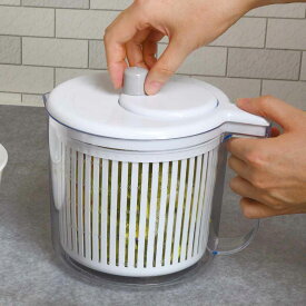 サラダスピナー Simplice ベジタブル野菜水切り器 （ 野菜 水切り器 野菜水きり器 コランダー スピナー キッチンツール 手動 回転式 目盛り付き キッチン 調理 サラダ やさい 下ごしらえ 簡単 ）
