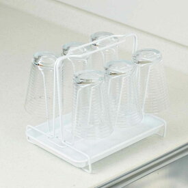 グラススタンド ブランキッチン トレー付 （ ボトルスタンド ボトルラック 水切り グラス立て コップ立て グラス置き コップ置き グラス収納 コップ収納 食器収納 水切りスタンド 受け皿付き ）