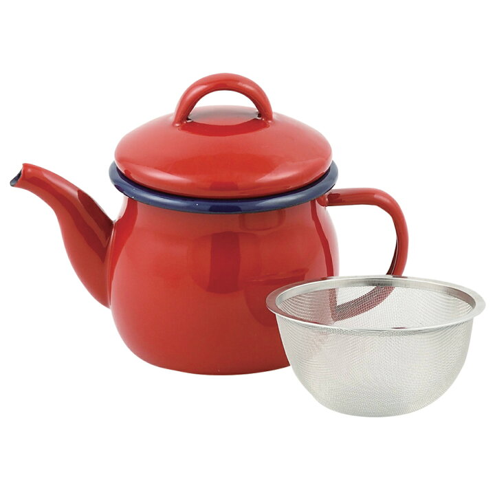 楽天市場】ティーポット 茶こし付き 580ml ホーロー （ ガス火専用 