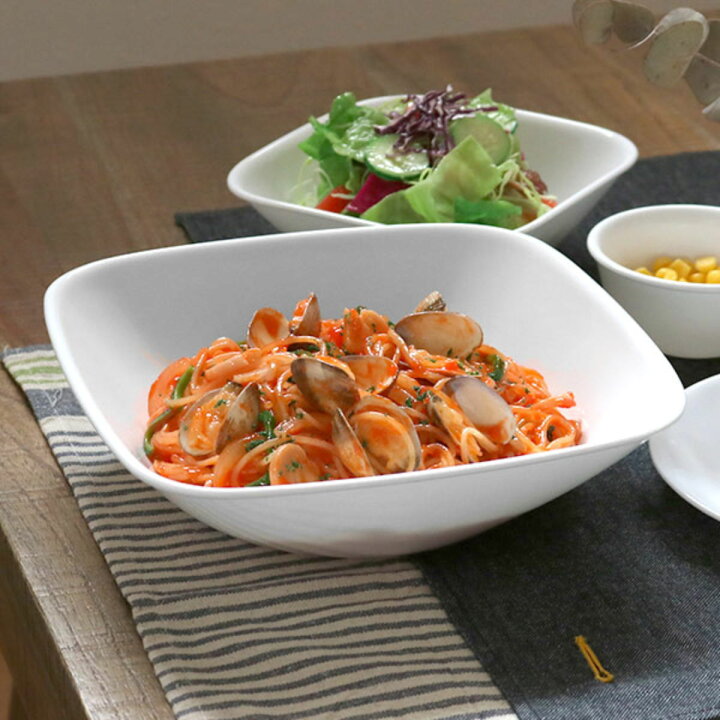 楽天市場】ボウル 23cm コレール CORELLE スクエア 白 食器 皿 角皿 