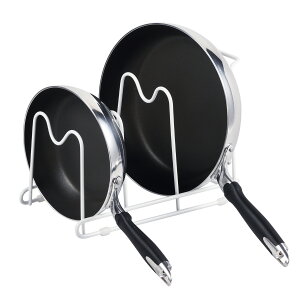 キッチンメイト フライパンラック 3段 ( シンク下収納 フライパン 収納 フライパン立て フライパン収納 収納スタンド 縦置き 横置き コンロ下 シンク下 引き出し 引出し ホワイト )