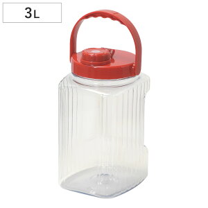 果実酒びん 3L プラスチック 軽くて割れにくい果実酒びん ( 果実酒 びん 瓶 果実酒ビン 果実酒瓶 内蓋 保存容器 持ち手 果実酒ポット プラスチック容器 梅酒 梅干し 漬け物 容器 つけもの容