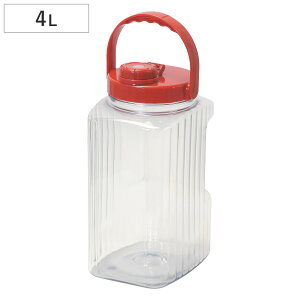 果実酒びん 4L プラスチック 軽くて割れにくい果実酒びん ( 果実酒 びん 瓶 果実酒ビン 果実酒瓶 内蓋 保存容器 持ち手 果実酒ポット プラスチック容器 梅酒 梅干し 漬け物 容器 つけもの容