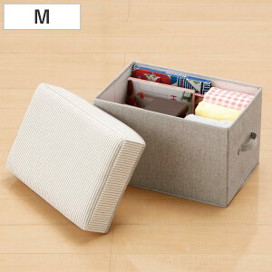 収納ボックス SPACE-KIT かたづけボックス M 布 スツール ( 幅49×奥行31.5×高さ31.5cm 収納 座れる イス チェア ベンチ 足置き 腰掛け 踏み台 小物収納 新聞 雑誌 おもちゃ おしゃれ リビング 玄関