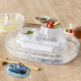 そうめん流し器 M 2～3人用 流氷 流しそうめん 電池式 流しそうめん機 プラスチック製 （ そうめん流し機 しろくま ペンギン 素麺 ながしそうめん 薬味入れ 流し素麺 薬味皿 機械 シロクマ アニマル 動物 氷山 おしゃれ かわいい ）