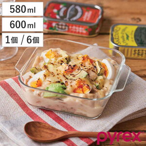 PYREX �O���^���E�h���A�I���U �e�[�u�� 600ml �~�[�g�O�����f�B�b�V�� 580ml 1�� 6�� �i �H��@�Ή� �d�q�����W�Ή� �I�[�u���Ή� �ϔM�K���X 14cm 16cm �I�[�u������ �I�[�u�� �O���� ���� �p�[�e