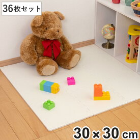 ズレない ジョイントマット 30cm 厚さ1cm 36枚セット （ ラグ カーペット マット ジョイント フチ付き ノンスリップ加工 床暖房対応 滑り止め 抗菌 防臭 はっ水 撥水加工 防音 キズ 床 フローリング ずれない 床暖対応 すべりどめ ）