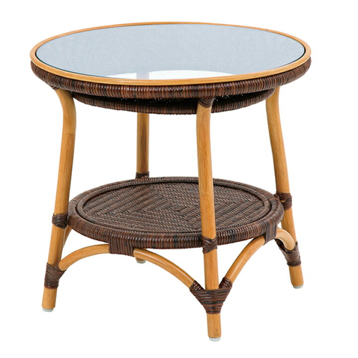 楽天市場】籐 ガラステーブル 丸型 ラタン家具 Handmade 直径55cm 