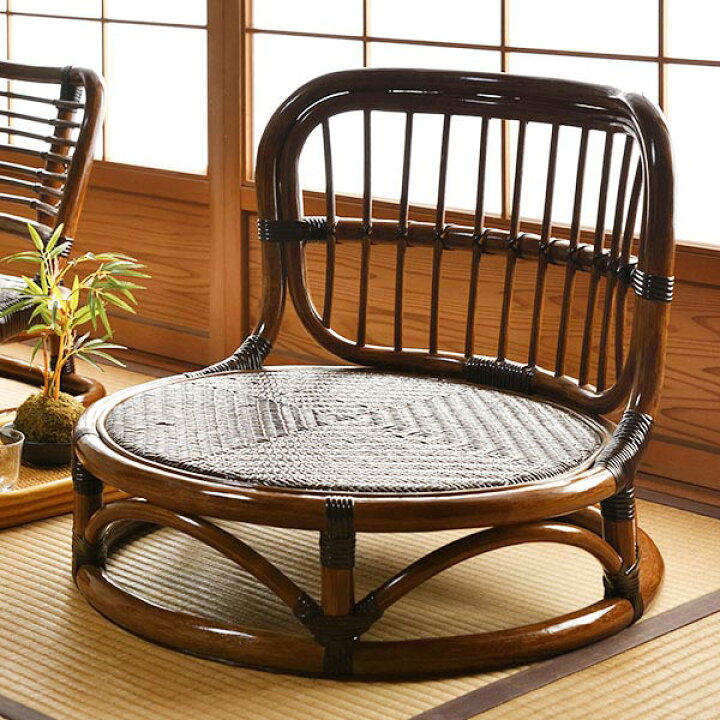 楽天市場】籐 座椅子 丸形 ローチェア ラタン製 籐家具 座面高15cm 
