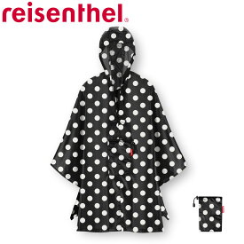 カッパ reisenthel MINI MAXI PONCHO DOTS WHITE ミニマキシ ポンチョ （ カッパ 雨具 レインポンチョ レインコート レディース 撥水加工 折り畳み レインウェア 自転車 コンパクト アウトドア ドット おしゃれ ライゼンタール ）