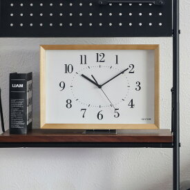 掛け時計 電波時計 掛置兼用タイプ A Series A4 木枠 置き時計 （ 送料無料 時計 四角 掛時計 リズム時計 置時計 アナログ クロック ウォールクロック おしゃれ インテリア 木製フレーム 北欧 北欧風 ）