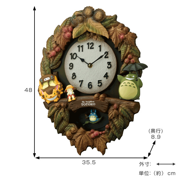 安心の関税送料込み となりのトトロ 掛け時計 振り子時計 - 掛時計/柱時計