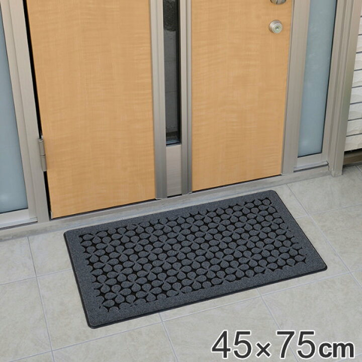 楽天市場 玄関マット 45x75cm 厚さ8mm 屋外用 クローバー柄 45 75cm 屋外 玄関 マット 洗える 水洗い クローバー 長方形 エントランスマット エントランス 玄関用 グレー シンプル おしゃれ リビングート 楽天市場店