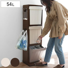 ゴミ箱 54L 分別 ストッカー 3段 8分別 （ ごみ箱 54リットル 18L×3段 ダストボックス 収納ストッカー 収納ケース キッチン リビング スリム おもちゃ 野菜 入れ 分別ゴミ箱 縦型 野菜ストッカー 分別ストッカー 引き出し ）