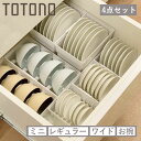 ディッシュラック 4点セット トトノ 引き出し用 ディッシュスタンド お椀スタンド （ totono お皿 収納 日本製 食器収納 食器立て 食器ラック 茶碗 抗菌 食器 皿立て プレート お椀 立て 置き 整理 シンク下 プラスチック セット ）