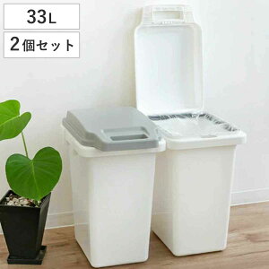 ゴミ箱 33L 2個セット 抗菌 防臭 密閉 ふた付き ロック機能 ( ごみ箱 33リットル 2個 臭わない パッキン ハンドル 抗菌加工 おむつ 連結可能 室内 屋外 分別 イタズラ防止 ペット用 ペットシー