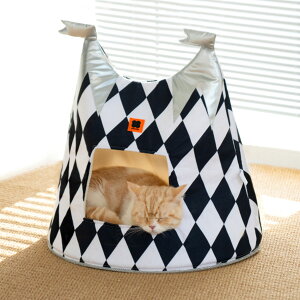 ペットハウス ミオファン サーカスハウス L ( キャットハウス 猫用 ペット用 猫ハウス ハウス おしゃれ インテリア ねこハウス クッション付き 洗える 軽量 ペット用品 )