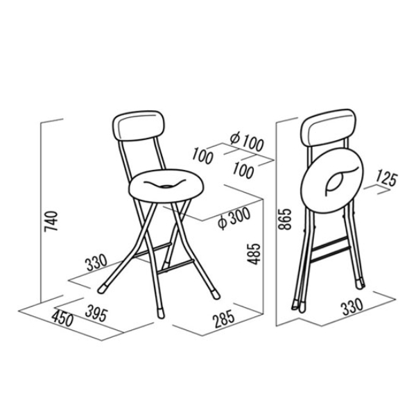 楽天市場】折りたたみ椅子 4脚セット 座面高48.5cm 折りたたみ チェア 