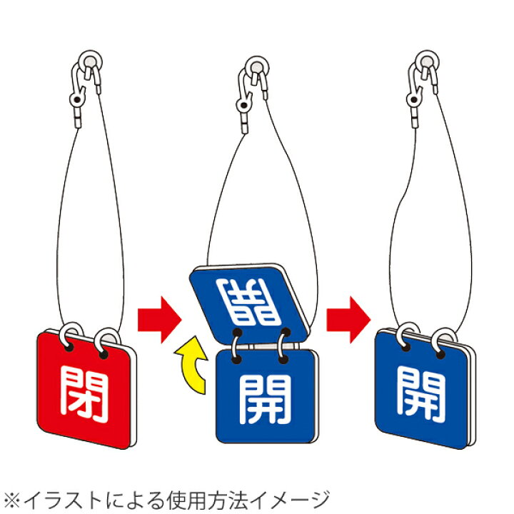 バルブ開閉札 赤 「 開 」 特15−59 日本製 （ ラミネート加工 両面印刷 バルブ 開閉 札 安全 フダ ふだ 表示 表示板 ） 通販 