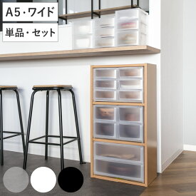 収納ケース 引出し A5 ワイド 2段 3段 ポスデコ ナチュラ （ 収納 収納ボックス プラスチック 小物 小物収納 小物入れ 小物整理 カラーボックス インナーケース 仕分け デスク収納 机上収納 ）