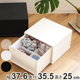 収納ケース ナチュラ クリアモジュール ワイドL 幅37.6×奥行35.5×高さ25cm （ 収納 収納ボックス 引き出し プラスチック 仕切り DVD 小物 衣類 BOX クリア 白 黒 スタッキング ）