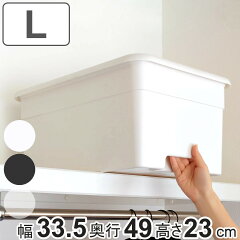 【楽天市場】収納ボックス L 幅34×奥行49×高さ23cm オンボックス フタ付き プラスチック 日本製 （ キッチンストッカー ストッカー 収納ケース 収納 ケース 取っ手付き ふた付き ボックス 吊り戸棚 キッチン収納 天袋 押し入れ 小物収納 ）：リビングート　楽天市場店