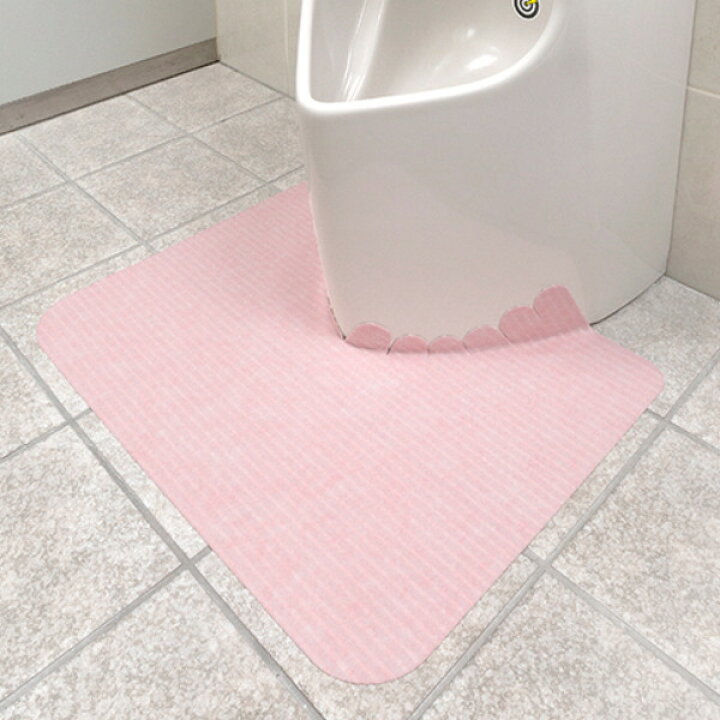 楽天市場 トイレマット 55 44cm 床汚れ防止マット おくだけ吸着 トイレ マット 使い捨て 吸着 消臭加工 ずれない すき間汚れ防止 すべり止め 薄型 3枚組 ピンク 55 44 汚れ防止 捨てられる 衛生的 リビングート 楽天市場店