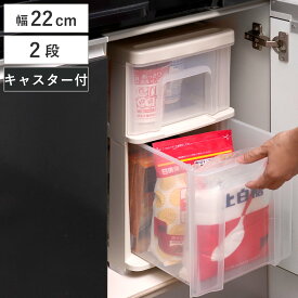 キッチンストッカー シンクスリム 幅22cm 2段 （ キャスター付き スリム 日本製 プラスチック シンク収納 シンク下収納 シンク 収納ストッカー 収納ケース キッチン 収納 ワゴン ラック 洗面所収納 サニタリー キッチン収納 引出し ）