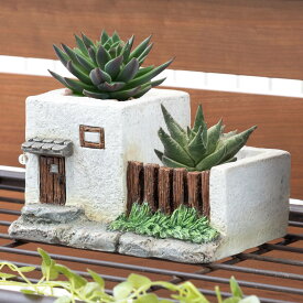 プランター グリーンポット 植木鉢 多肉植物 Bタイプ （ フラワーポット 家 プラントポット プランターポット 鉢 鉢植え セメント ポット 穴あり 水抜き穴 インテリア 植え替え おしゃれ 観葉植物 サボテン 園芸 オブジェ ）
