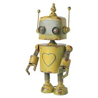 ガーデンオーナメント ロボット イエロー （ 置物 オブジェ ガーデン オーナメント 庭 インテリア 雑貨 …