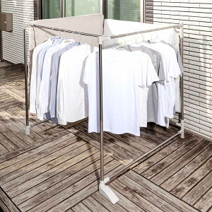 物干し 布団干し 洗濯物干し 専用伸縮竿付 折りたたみ ステンクラー ( 室内物干し 3連 伸縮竿 洗濯 布団 ハンガー 室内 コンパクト 軽量 室内干し 部屋干し 洗濯物 スタンド 省スペース 折り