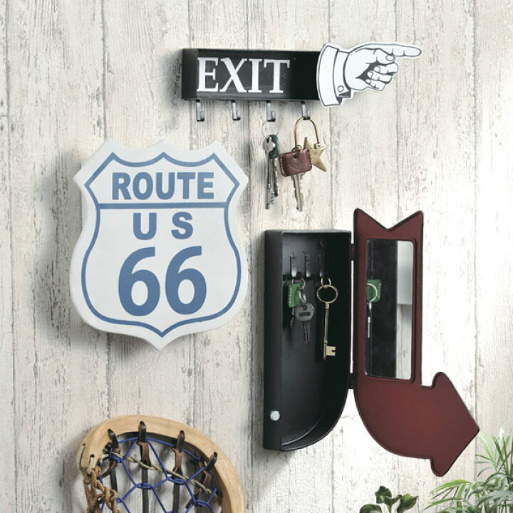 楽天市場】キーボックス ROUTE66 （ 鍵 収納 玄関 ボックス 壁掛け 