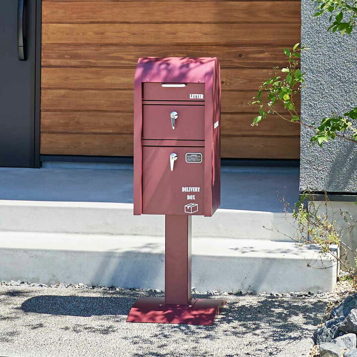 楽天市場】ポスト 宅配BOX付ポストスタンド U.S. （ 郵便ポスト 宅配  