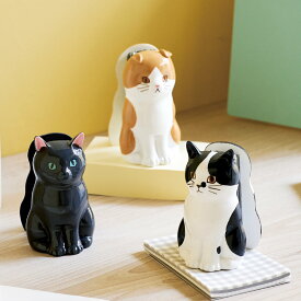 ステープラー ネコ 猫 雑貨 ホッチキス （ ホチキス 事務用品 オフィス 文房具 文具 作業 資料 書類 プレゼント 小さい 持ち運び ステーショナリー 事務 オフィス用品 インテリア おしゃれ かわいい ）