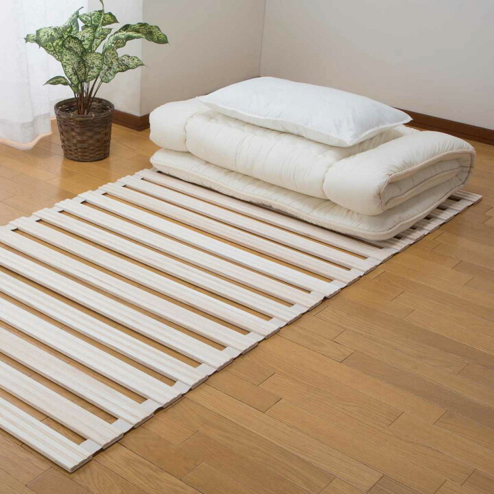 楽天市場】すのこベッド ロール式 100cm×200cm 桐 天然木 完成品 