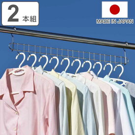ハンガー ステンレス ハンガーホルダー 10連ハンガー 2個組 日本製 （ 連結ハンガー 洗濯 折り畳み 折りたたみ 連結 回転式ハンガー 物干しハンガー ランドリーグッズ 省スペース ）