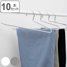 ハンガー 10本セット スラックス モノクローゼット スラックスハンガー すべらない （ 衣類収納 洋服ハンガー 10本 衣類 収納用品 すべり止め 収納 シンプル ホワイト グレー ）