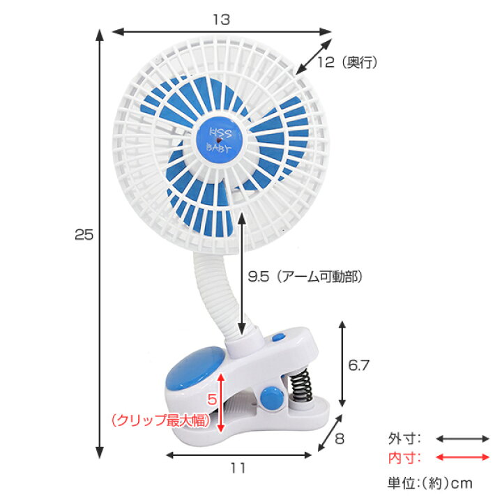 楽天市場 扇風機 ベビーカー クリップ おでかけファン 小型 コードレス 電池式 赤ちゃん おでかけ 車 携帯 ベビー用品 キッズ用品 カー用品 リビングート 楽天市場店