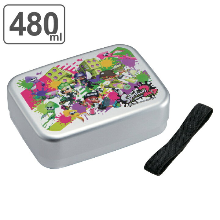 楽天市場 お弁当箱 アルミ 480ml スプラトゥーン2 子供 Splatoon2 弁当箱 アルミ弁当箱 1段 ランチボックス 子供用お弁当箱 お弁当 弁当 一段 中子付き ランチベルト付き 幼稚園 保育園 リビングート 楽天市場店