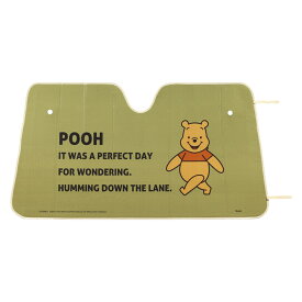 サンシェード 車 フロントガラス プーさん 折りたたみ 吸盤タイプ （ くまのプーさん ディズニー フロント 窓 日除け 折りたたみ式 キャラクター たためる コンパクト 遮光 日よけ 吸盤付き アルミ シェード 約130×68cm ）