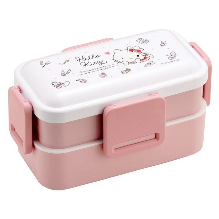 楽天市場】弁当箱 2段 600ml 2段ふわっと弁当 キティ 水彩コスメ 