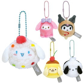 キーホルダー ぬいぐるみキーホルダー サンリオ なりきり 食べ物 （ マイメロディ クロミ シナモロール ポムポムプリン ポチャッコ マスコットキーホルダー ヌイグルミ ふわふわ プレゼント ギフト 雑貨 かわいい ）