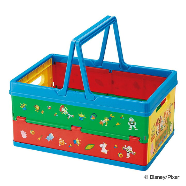 楽天市場 コンテナ 折りたたみ 収納ボックス トイ ストーリー 収納ボックス カゴ 籠 買物かご バスケット コンテナバスケット バスケット コンテナ 折りたためるバスケット コンパクト おもちゃ おもちゃ箱 片付け お片付け リビングート 楽天市場店
