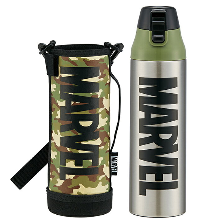 楽天市場 水筒 ステンレス 直飲み ワンタッチ ダイレクトステンボトル マーベル ロゴ 990ml Marvel ミリタリー 迷彩 保冷 ワンプッシュ 子供 キッズ キャラクター ダイレクトボトル ステンレス製 ステンレスボトル 1リットル リビングート 楽天市場店