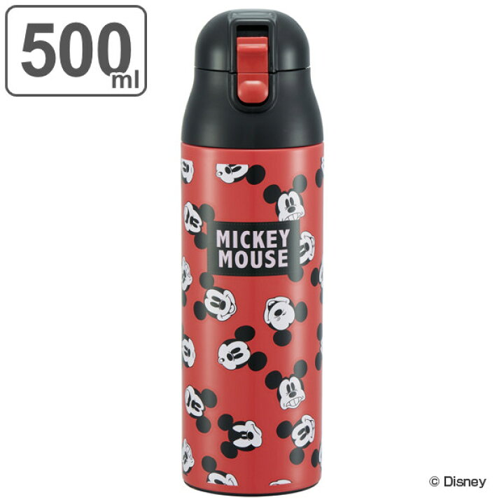 楽天市場 水筒 ステンレス 直飲み ワンプッシュステンマグボトル ミッキーマウス フェイス 500ml ミッキー 保温 保冷 マグボトル ステンレス製 軽量 コンパクト キャラクター ステンレスボトル ステンレスマグ ステンレスマグボトル リビングート 楽天市場店