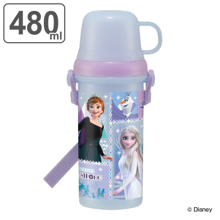 楽天市場 水筒 直飲み コップ 2way プラスチック アナと雪の女王 480ml キッズ アナ雪 食洗機対応 すいとう ランチグッズ 子供 幼稚園 保育園 ダイレクトボトル コップ付き 子供用 キャラクター リビングート 楽天市場店
